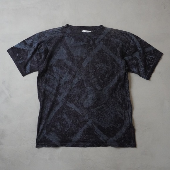 Reebok Other - Vintage Reebok Blacktop T Shirt Mens Large L Gray Acid Wash All Over Print USA